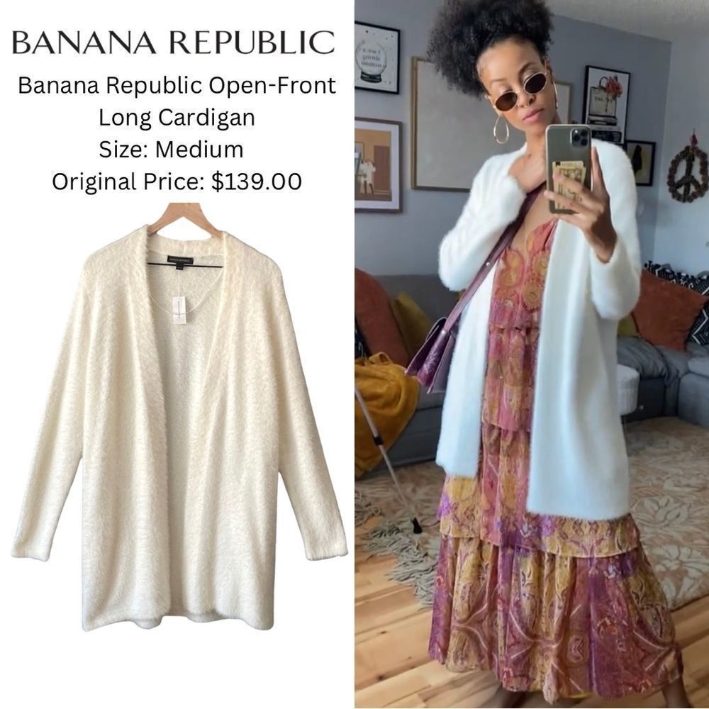 Banana Republic Open-Front Long Cardigan